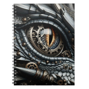 Steampunk Dragon Öga Closeup Ai Art Anteckningsbok