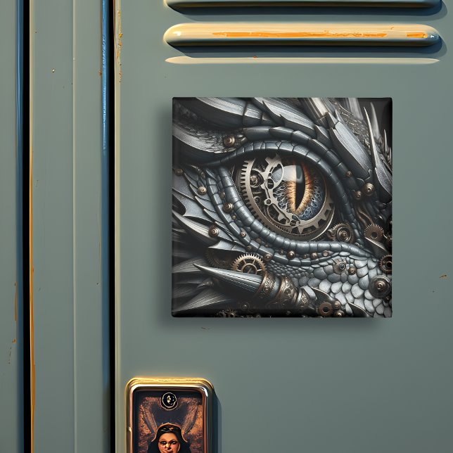 Steampunk Dragon Öga Closeup Ai Art Magnet (Skapare uppladdad)