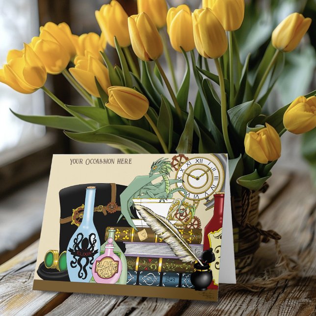 Steampunk Dragon Potions Bokar Kort (Skapare uppladdad)