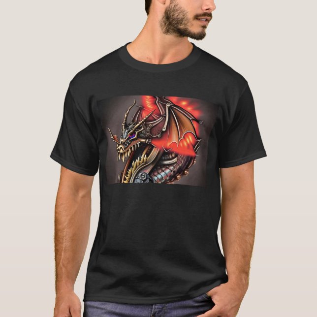 Steampunk Dragon T Shirt (Framsida)