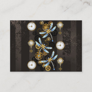 Steampunk Dragonflies på brun strimmig bakgrund