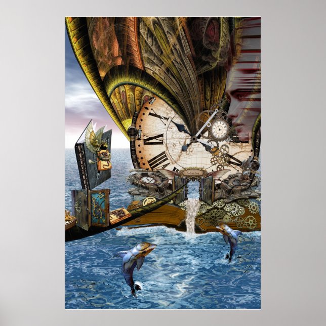 Steampunk drakartikel bok poster (Framsidan)