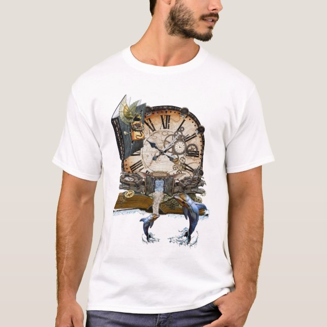 Steampunk drakartikel bok tee shirt (Framsida)