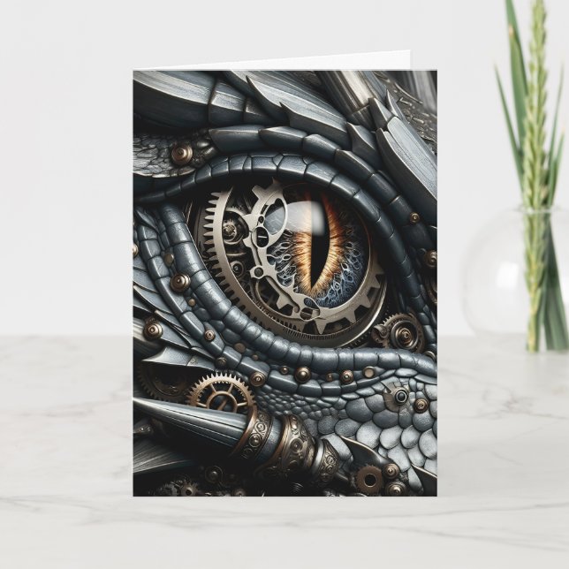 Steampunk Draköga Närbild Flirtig Kort (Framsida)
