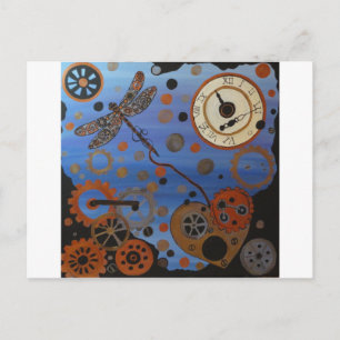 steampunk draonfly vykort