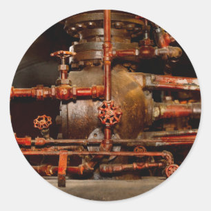 Steampunk - Drömmen om rör Runt Klistermärke