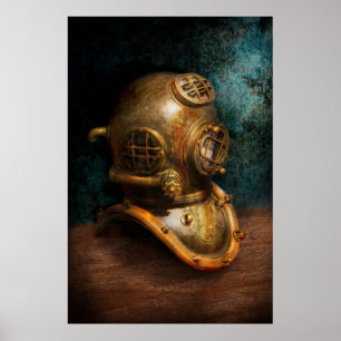 Steampunk - dykning - dykninghjälmen poster