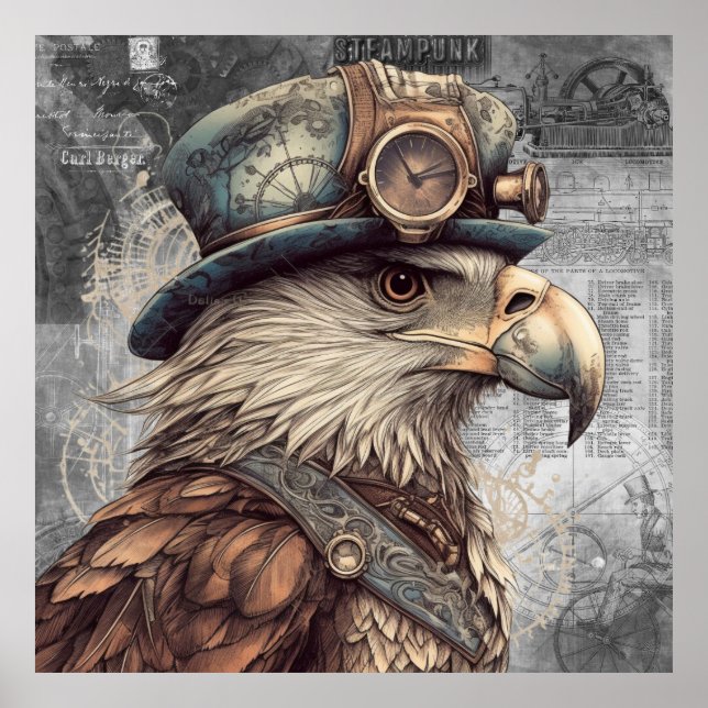 Steampunk Eagle Poster (Framsidan)