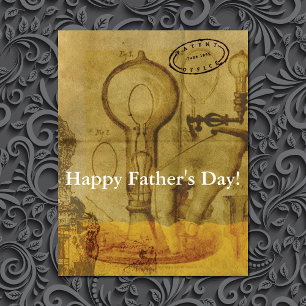 Steampunk Edison Light Bulb Underbara Fars dag Kort