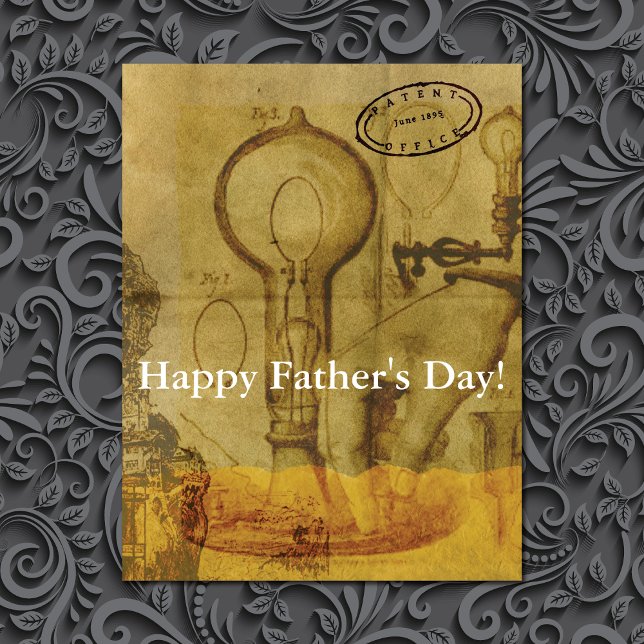 Steampunk Edison Light Bulb Underbara Fars dag Kort (Skapare uppladdad)
