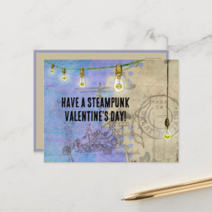 Steampunk Edison Ljus på en Wire Valentindag Helg Vykort