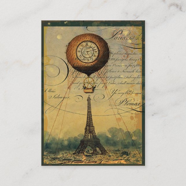 Steampunk Eiffel Torn Profile Affärskort Visitkort (Framsida)