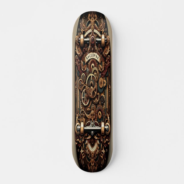 ’Steampunk Elegance’ Mini Skateboard Bräda 18,5 Cm (Framsida)
