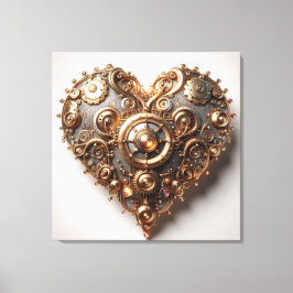 Steampunk Elegant Clockwork Gear Heart Canvastryck