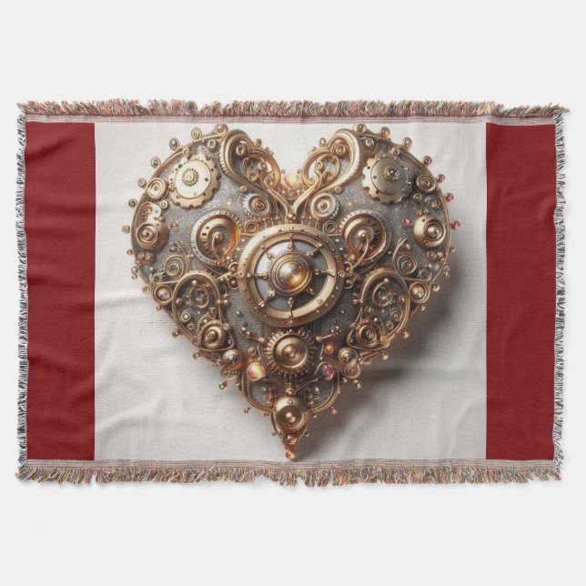 Steampunk Elegant Clockwork Gear Heart Filt (Framsidan)