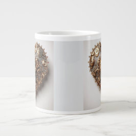 Steampunk Elegant Clockwork Gear Heart Jumbo Mugg