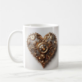 Steampunk Elegant Clockwork Gear Heart Kaffemugg
