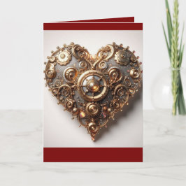 Steampunk Elegant Klockverkshjärta Kort