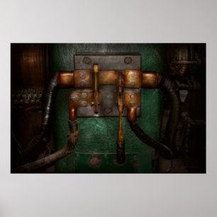 Steampunk - Elektrisk - Dra i strömbrytaren Poster