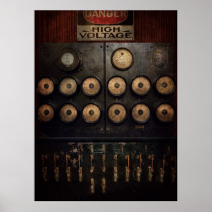 Steampunk - Elektriskt - Kraftcentrum Poster