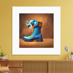 Steampunk Elephant Boot-kanvastrycket Canvastryck