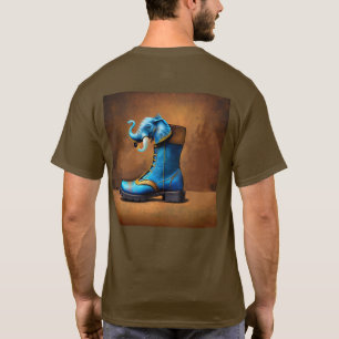 Steampunk Elephant Boot manar brun T-shirt back