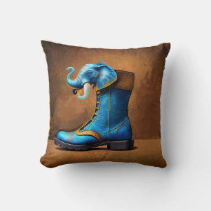 Steampunk Elephant Boot square dekorativ kudde