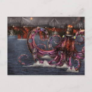 Steampunk - Enteroctopus magnificus roboticus Vykort