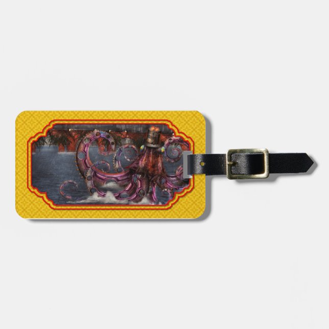 Steampunk - Enteroctopus magnificusroboticus Bagagebricka (Horisontell Framsida)