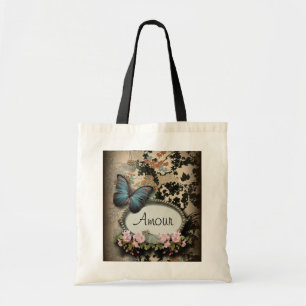steampunk Ephemera blommigt Butterfly victorian Tygkasse