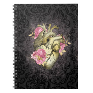 Steampunk Ephemera Heart Anteckningsbok