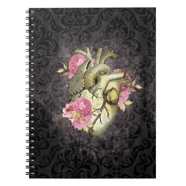 Steampunk Ephemera Heart Anteckningsbok (Framsidan)