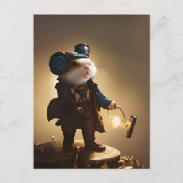 Steampunk Explorer Hamster Vykort