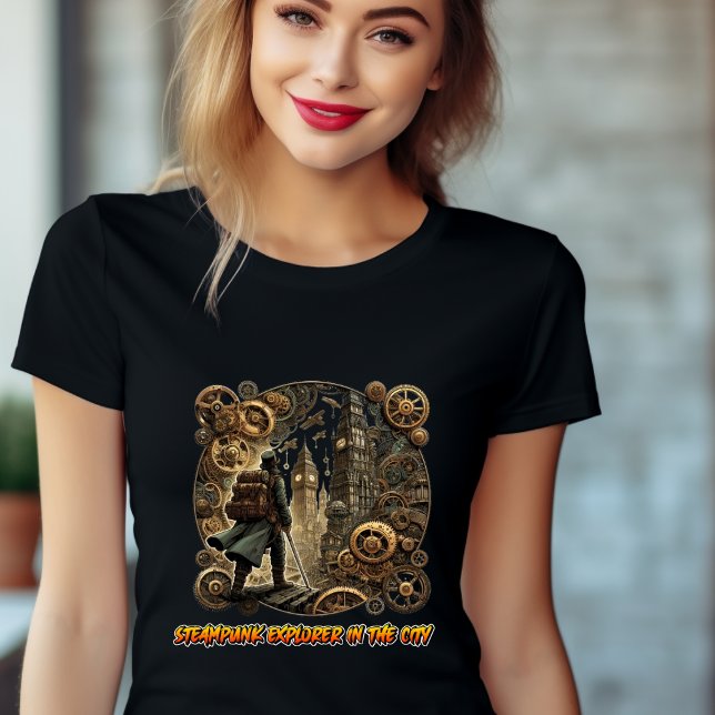 Steampunk Explorer i staden Gears T-Shirt (Skapare uppladdad)