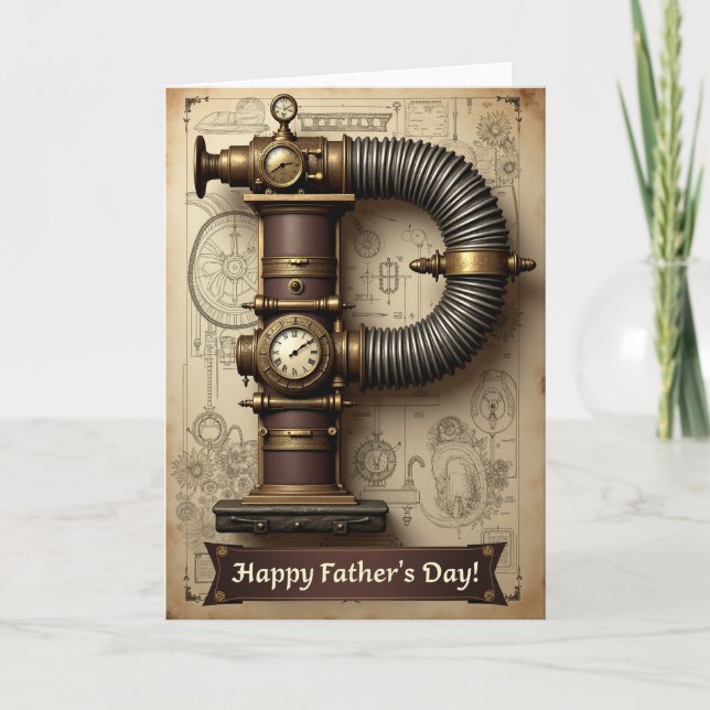 Steampunk F Fars Dag-kort Kort (Framsida)