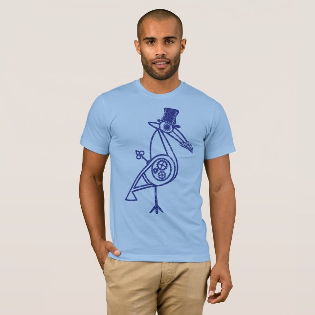 Steampunk fågel tee shirt (Hel framsida)