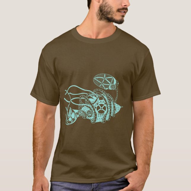 Steampunk fagocyt vs. bakterier t-shirt (Framsida)