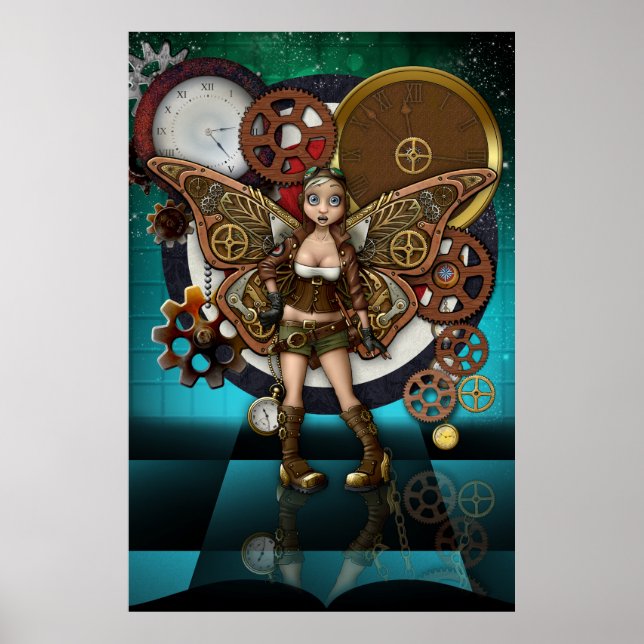 Steampunk Fairy Poster Fantasy Art (Framsidan)