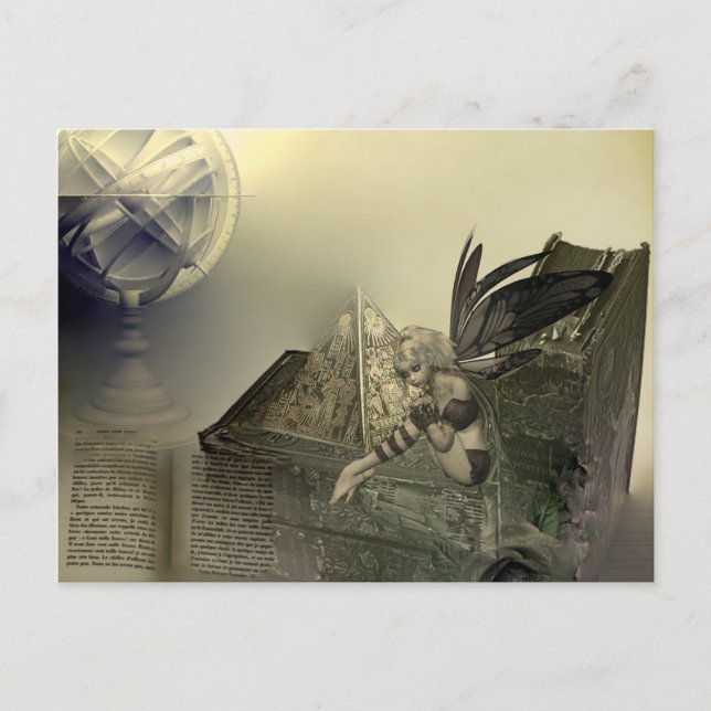 Steampunk Fairy-vykort för högre utbildning Vykort (Framsida)