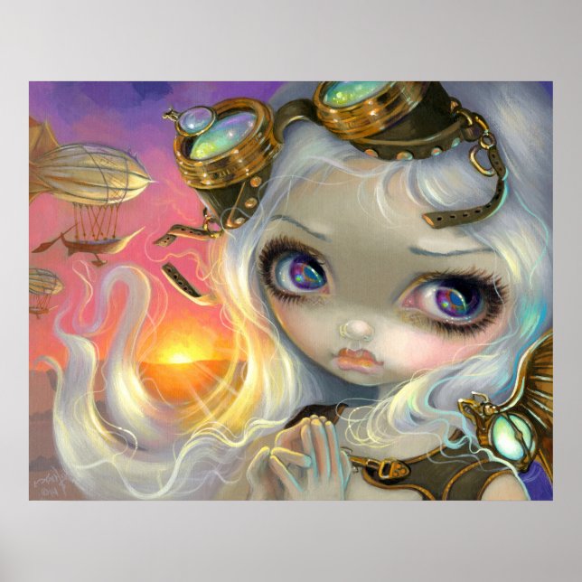Steampunk Fairy Windswept ART PRINT Poster (Framsidan)