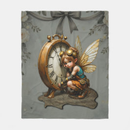 Steampunk Fairy with Golden Vingar & Antique Clock Fleecefilt