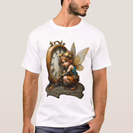 Steampunk Fairy with Golden Vingar & Antique Clock T Shirt