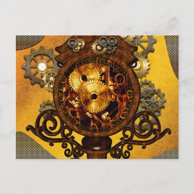Steampunk, fantastisk klocka vykort (Framsida)