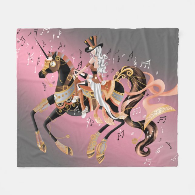 Steampunk Fantasy Art Fleecefilt (Framsidan (Horisontell))