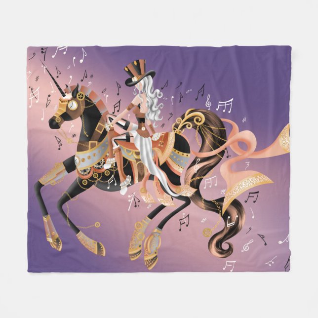 Steampunk Fantasy Art Fleecefilt (Framsidan (Horisontell))