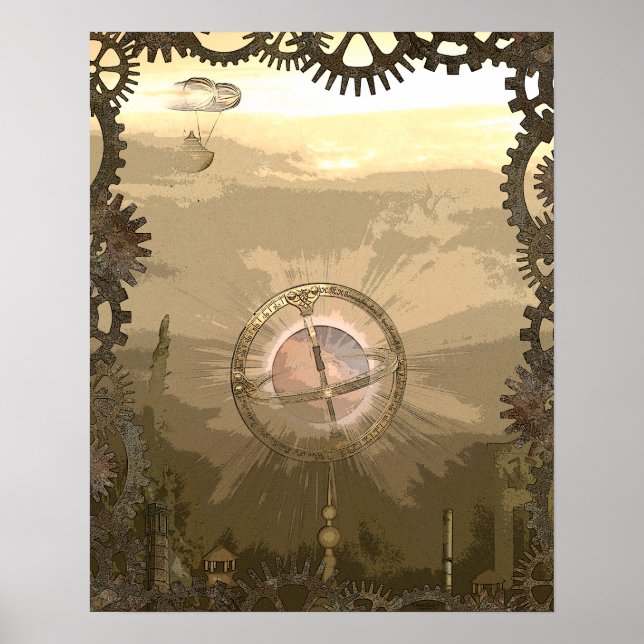 Steampunk Fantasy City Poster (Framsidan)
