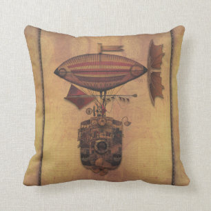 Steampunk Fantasy Luftskepp Oceania Jungfruresa Kudde
