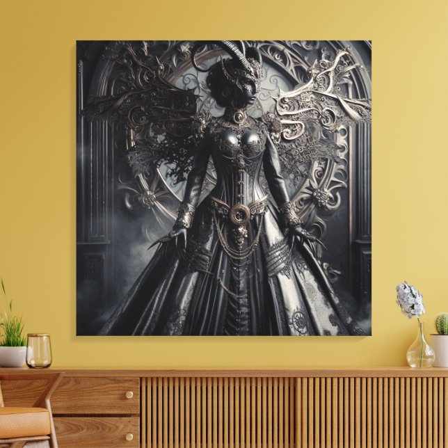 Steampunk Fantasy Mörker Demon Mode  Canvastryck (Insitu (Vardagsrum))
