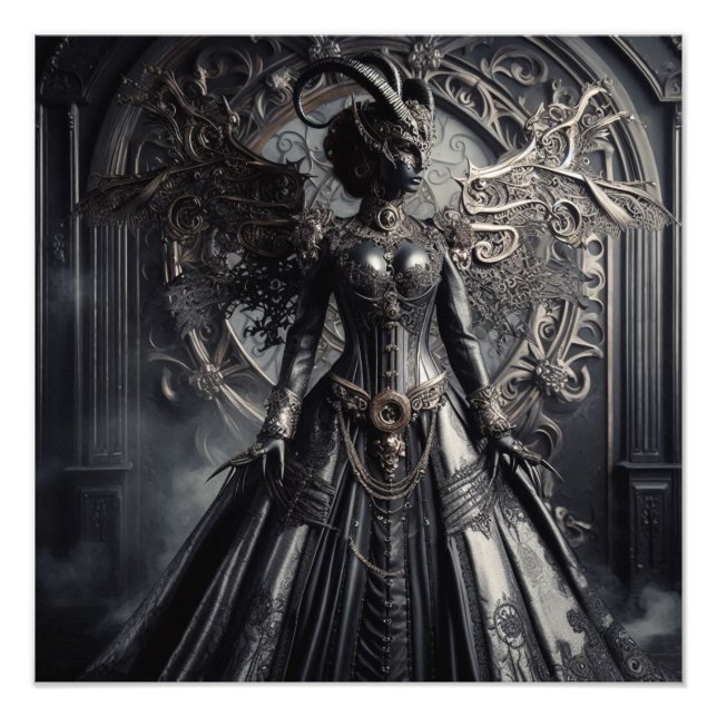 Steampunk Fantasy Mörker Demon Mode  Fototryck (Framsidan)