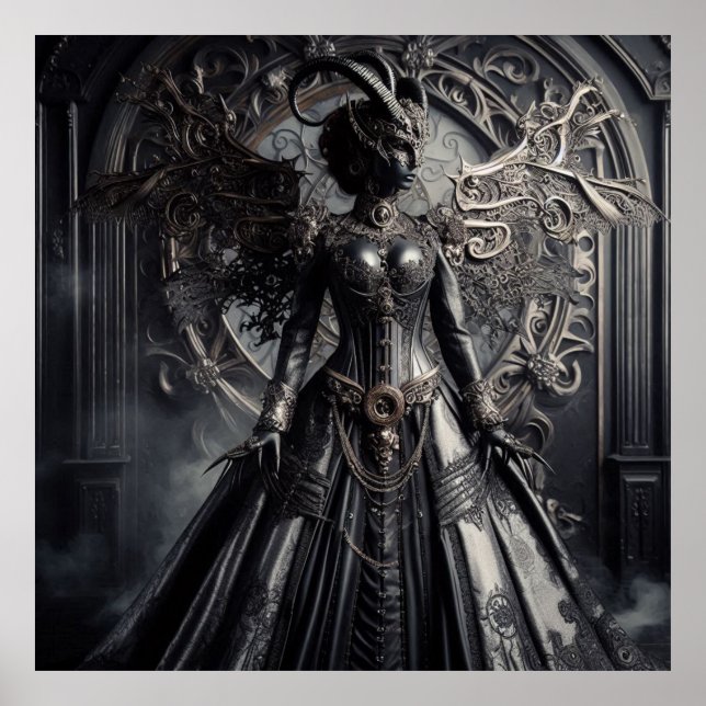 Steampunk Fantasy Mörker Demon Mode  Poster (Framsidan)